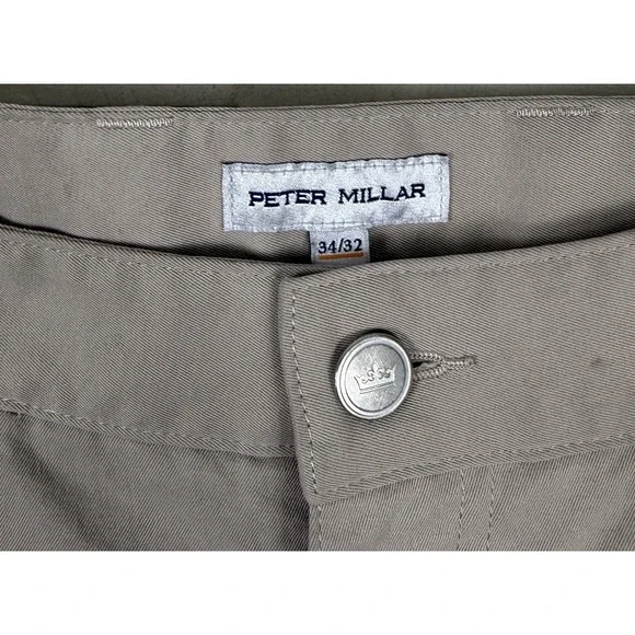 Peter Millar EB66 Performance Five Pocket Pants Mens Golf Chino Beige 34x32 - Picture 3 of 12